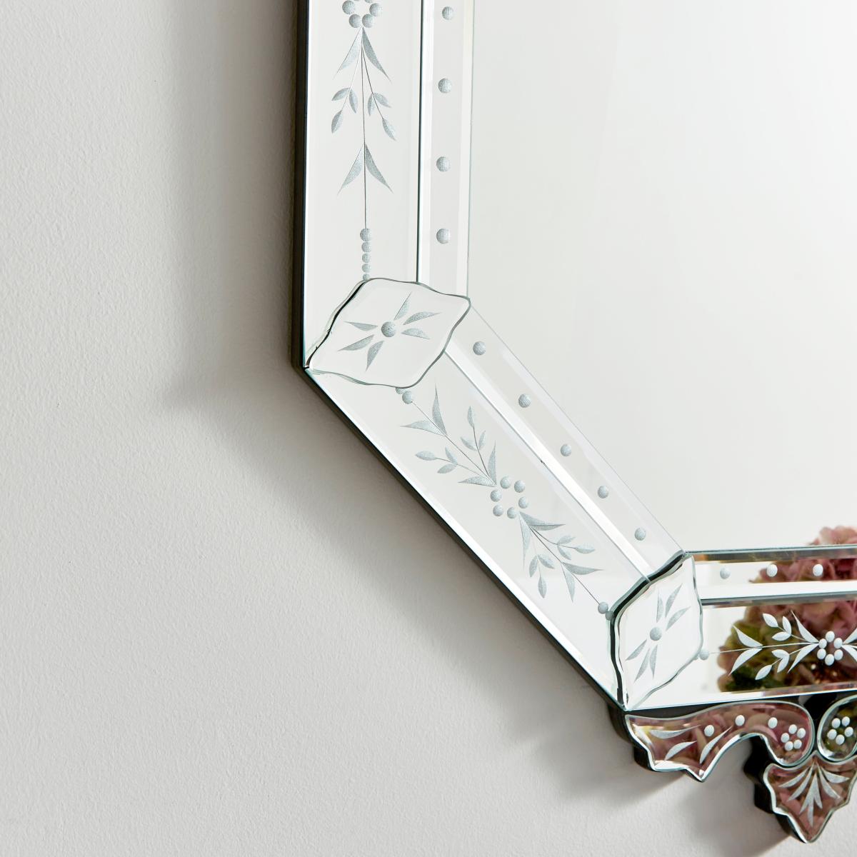 Glass Venetian Swept Wall Mirror Silver – image 2