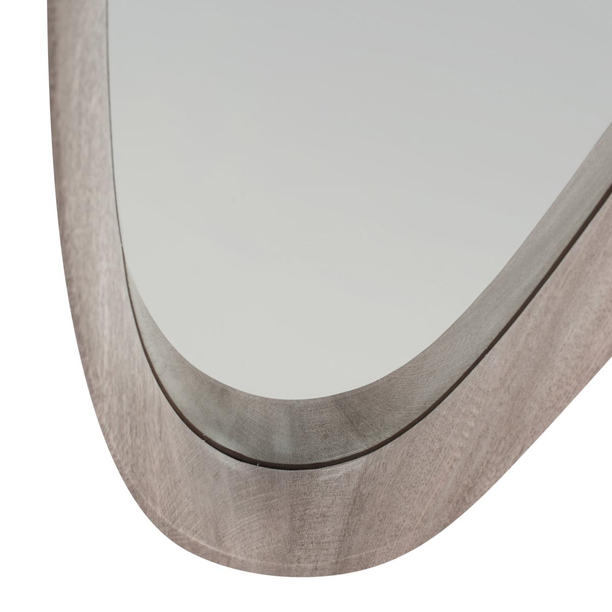 Wood Veneer Teardrop Wall Mirror, Grey Oak 34 x 90cm Grey – image 3