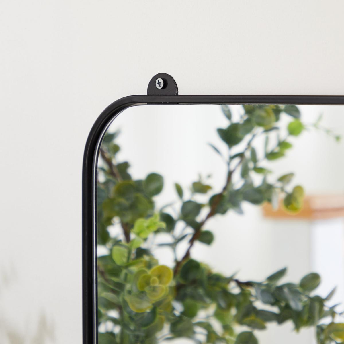 Fulton Rectangle Wall Mirror with Hooks 55cm x 38cm Black – image 3