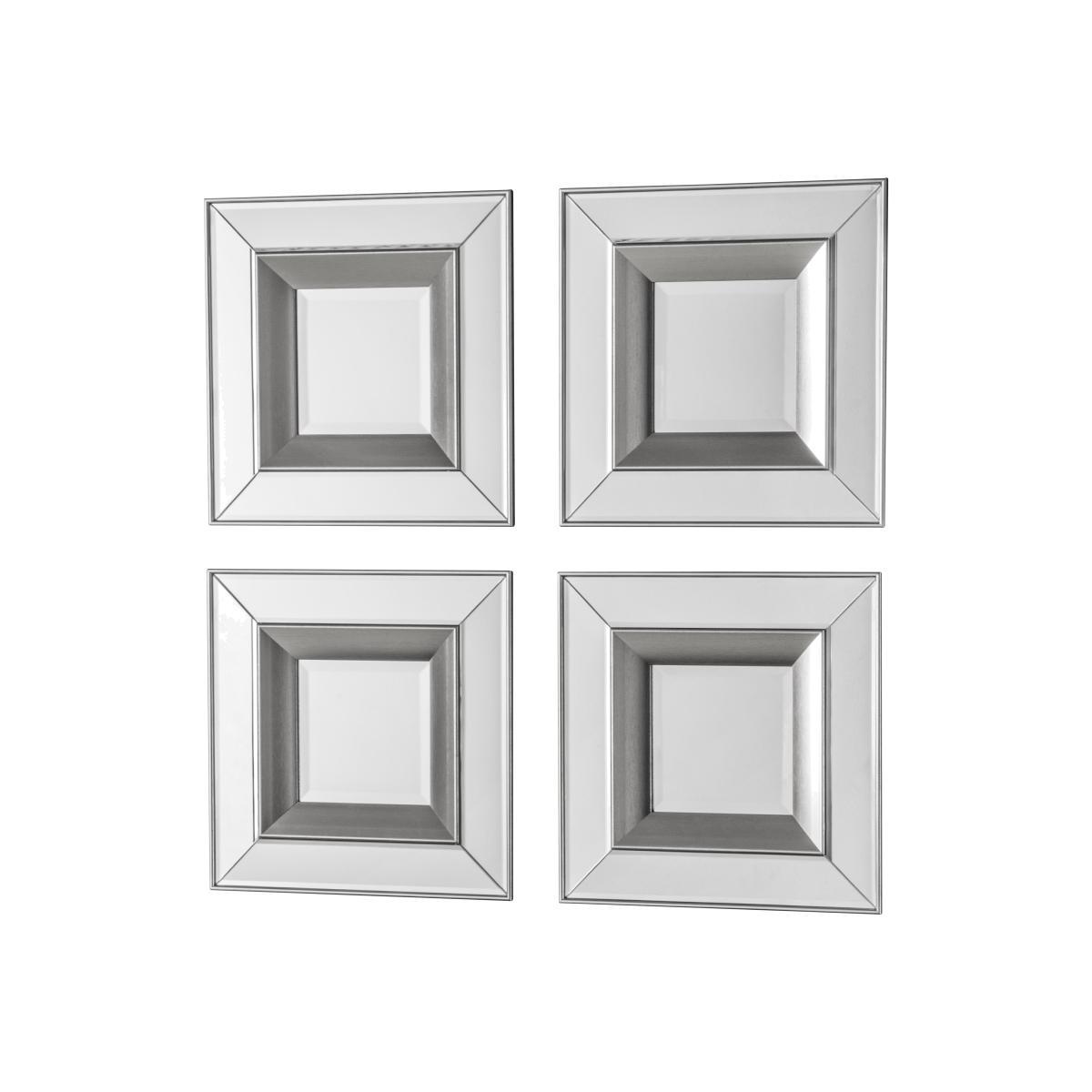 Madrid 4 Square Mirror Pack - Silver