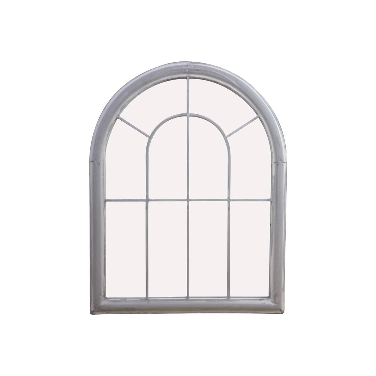 Arched Grey Garden Window Mirror