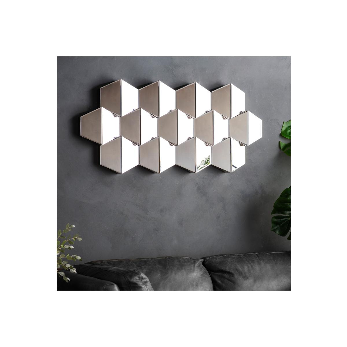Textured Honeycomb Mirror - Caspian House – image 1
