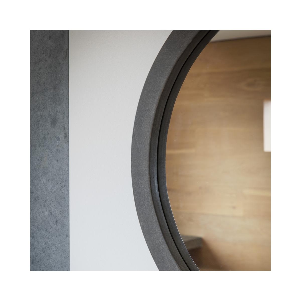 Small Round Wall Mirror in Grey – image 2
