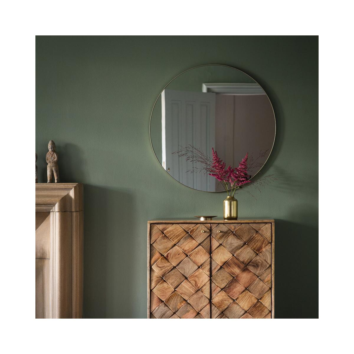 Round Mirror with Champagne Frame - Caspian House – image 2