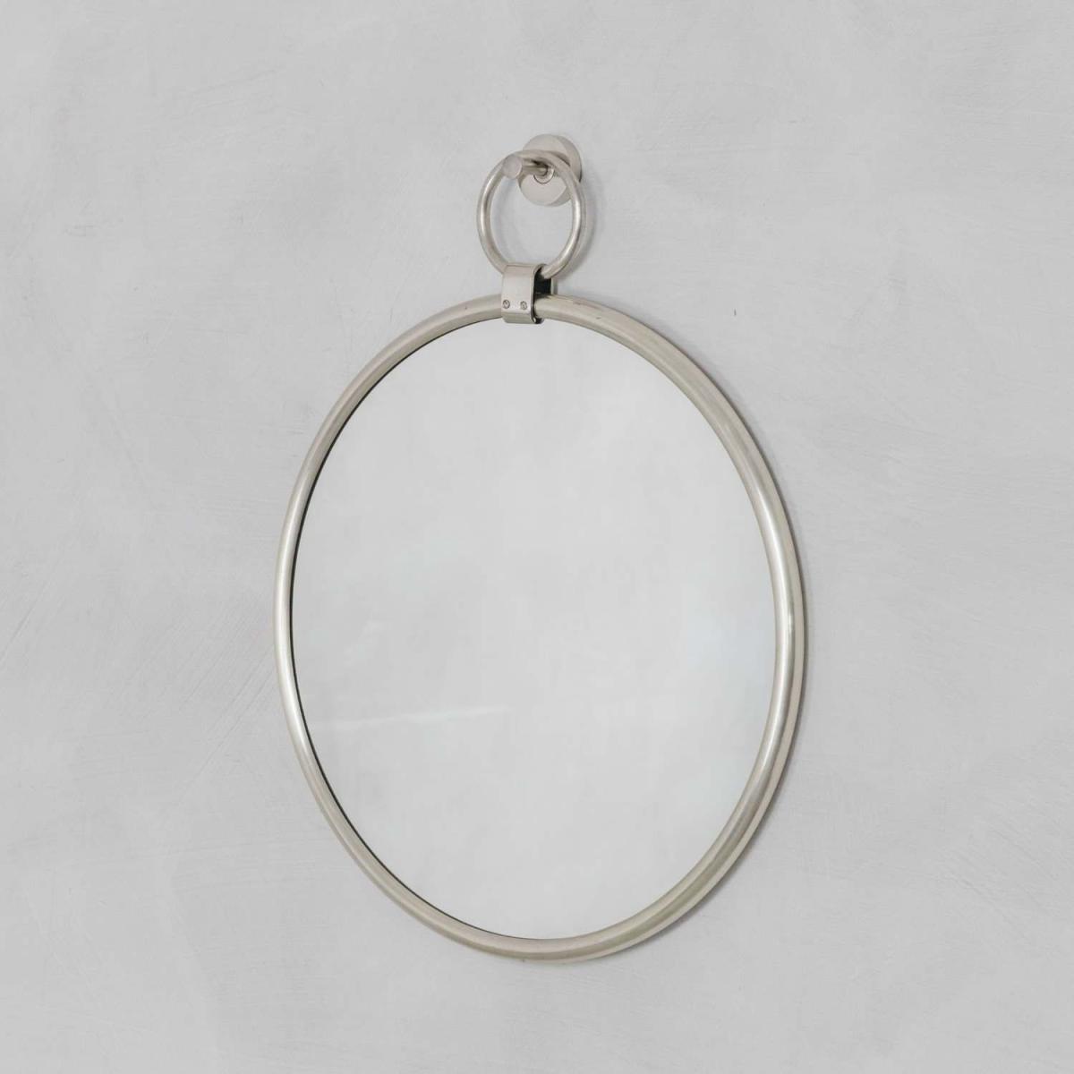 Small Antique Silver Pendant Mirror – image 2