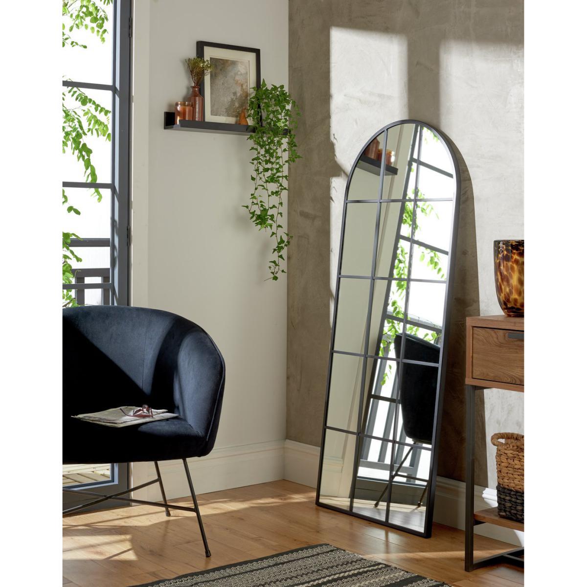 Habitat Windowpane Full Length Wall Mirror - Black – image 2