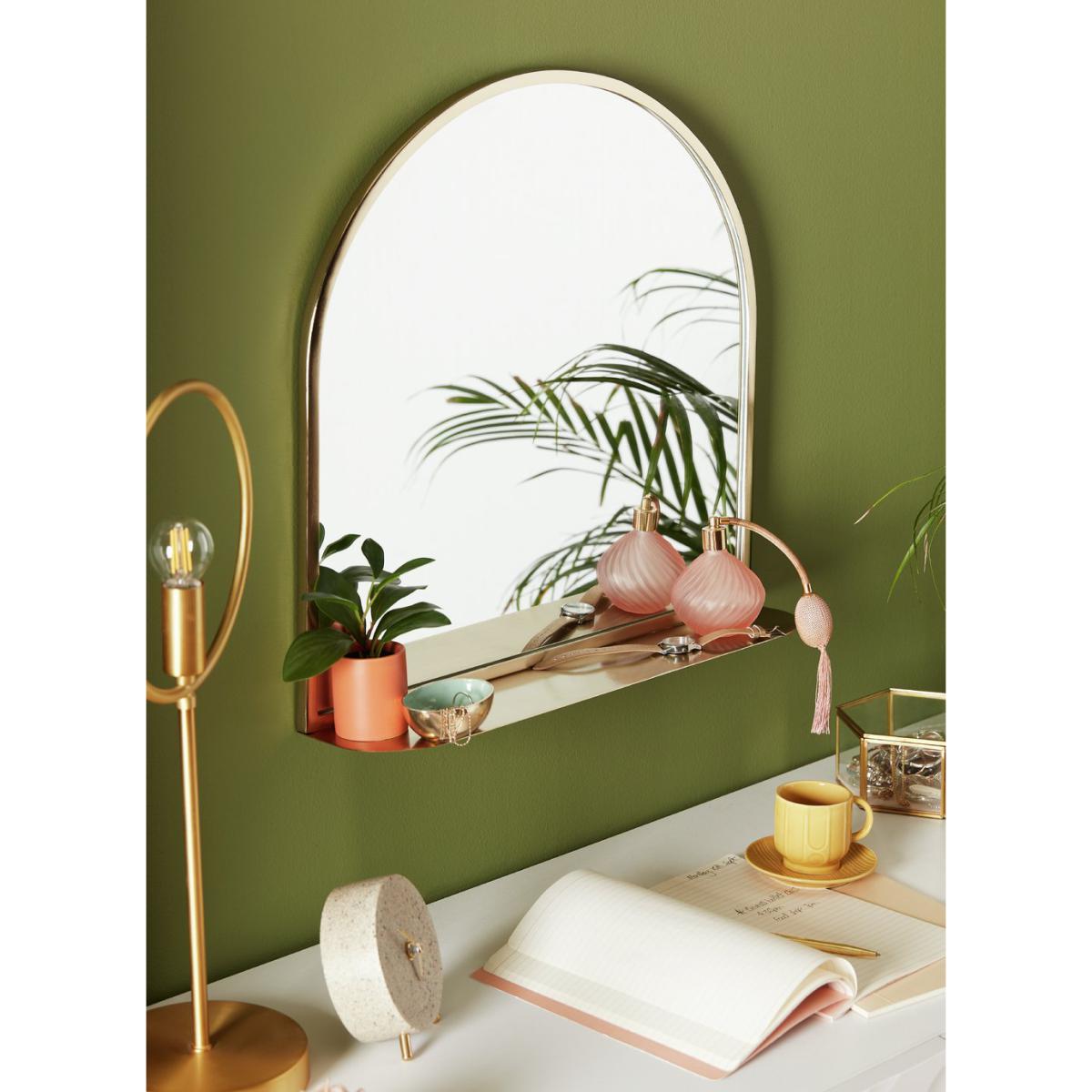 Habitat Arch Shelf Wall Mirror - Gold – image 2