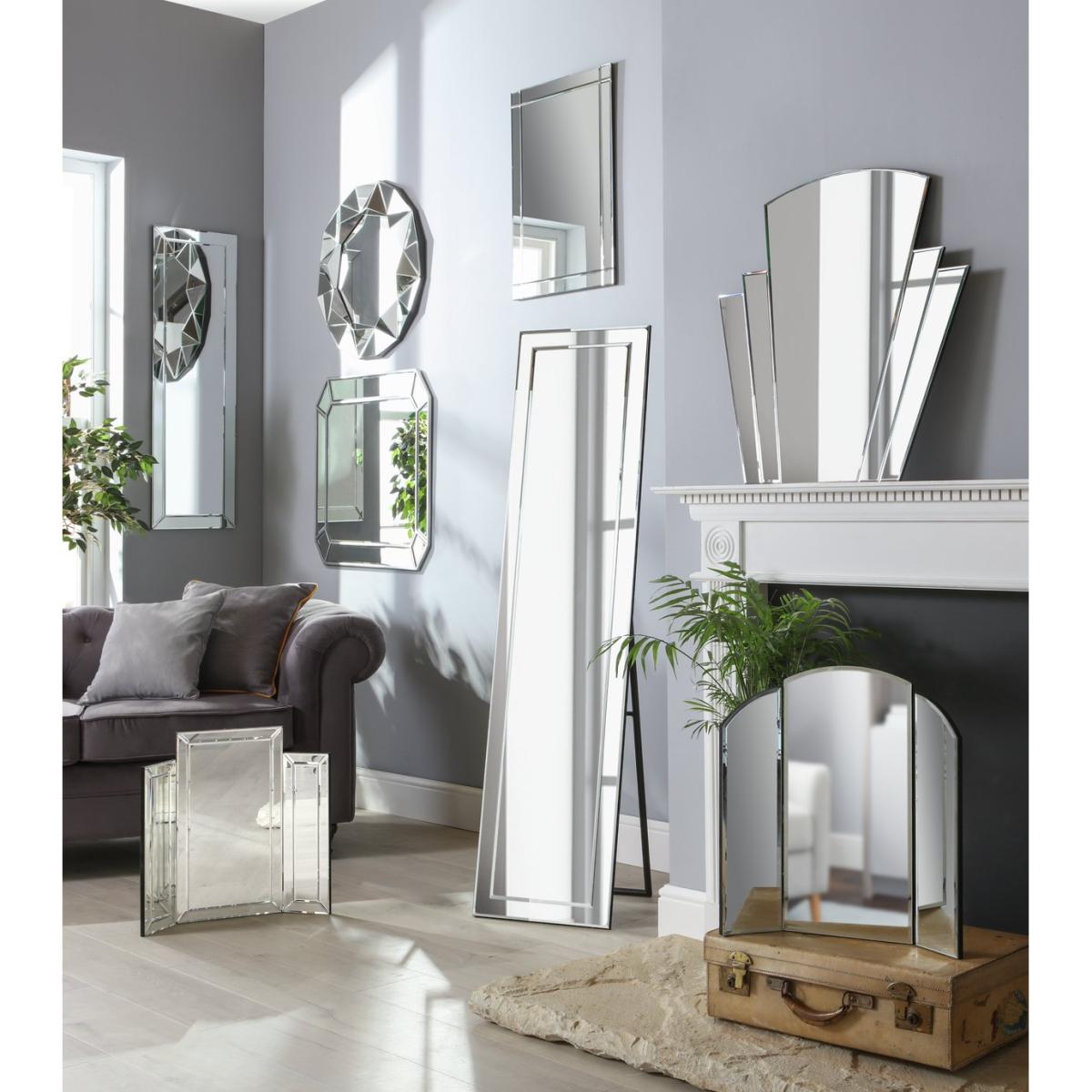 Habitat Rectangular Bevelled Wall Mirror - 70x50cm – image 6