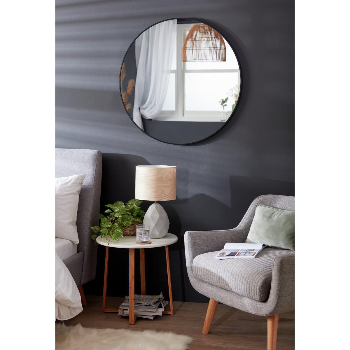 Habitat Katun Round Wall Mirror - Black – image 2
