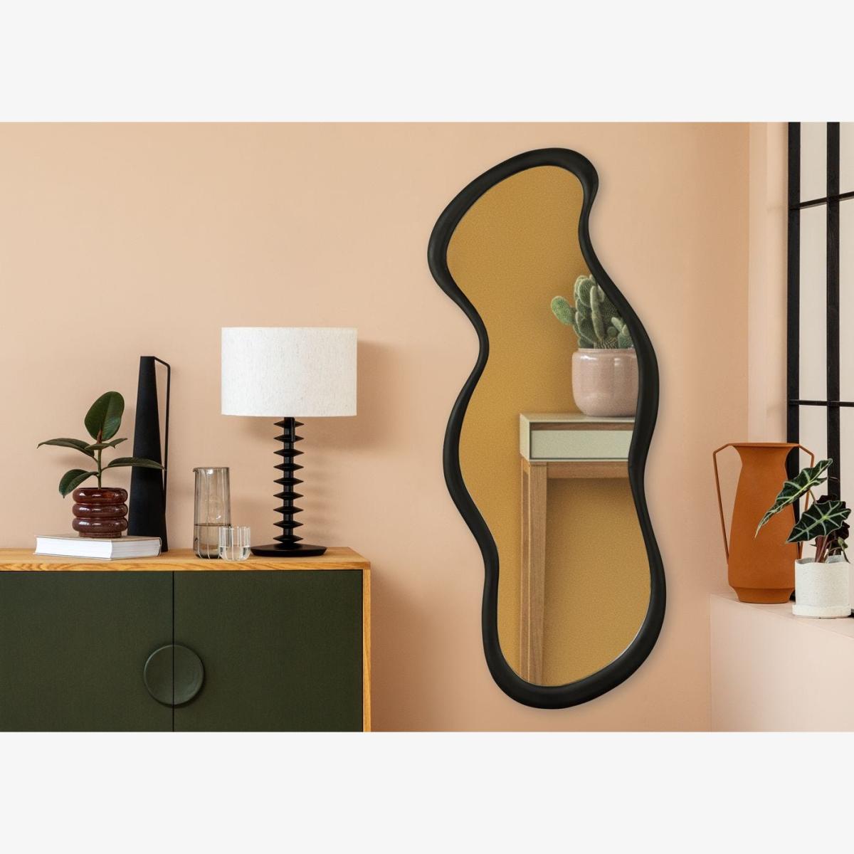 Heal's Curved Wall Mirror Black 150 x 60cm – image 1