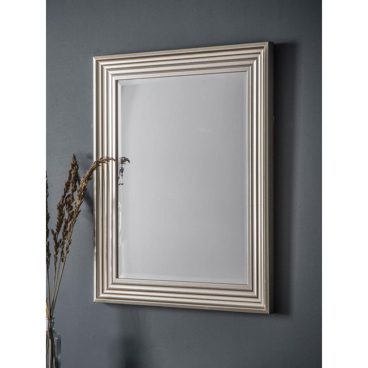 Haylen Rectangular Wall Mirror, Silver – image 2