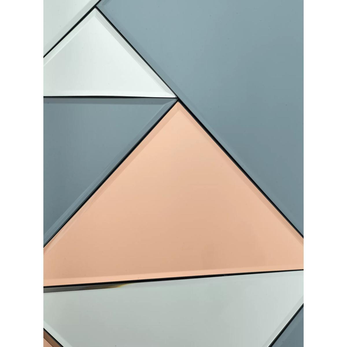 Där Ephesus Geometric Rectangular Wall Mirror, 120 x 80cm, Rose Gold/Smoke Grey – image 2