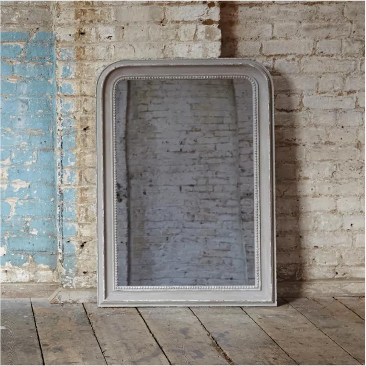 One.World Wilton Carlyle Beaded Wood Wall Mirror, 88 x 67cm, Grey – image 1