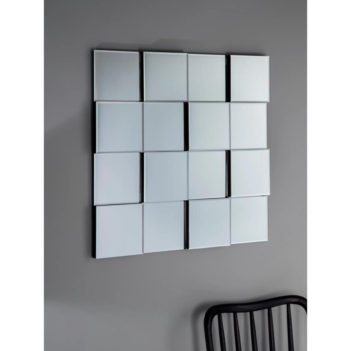 Allenby Square Glass Frame Mirror, 68 x 68cm, Clear – image 2