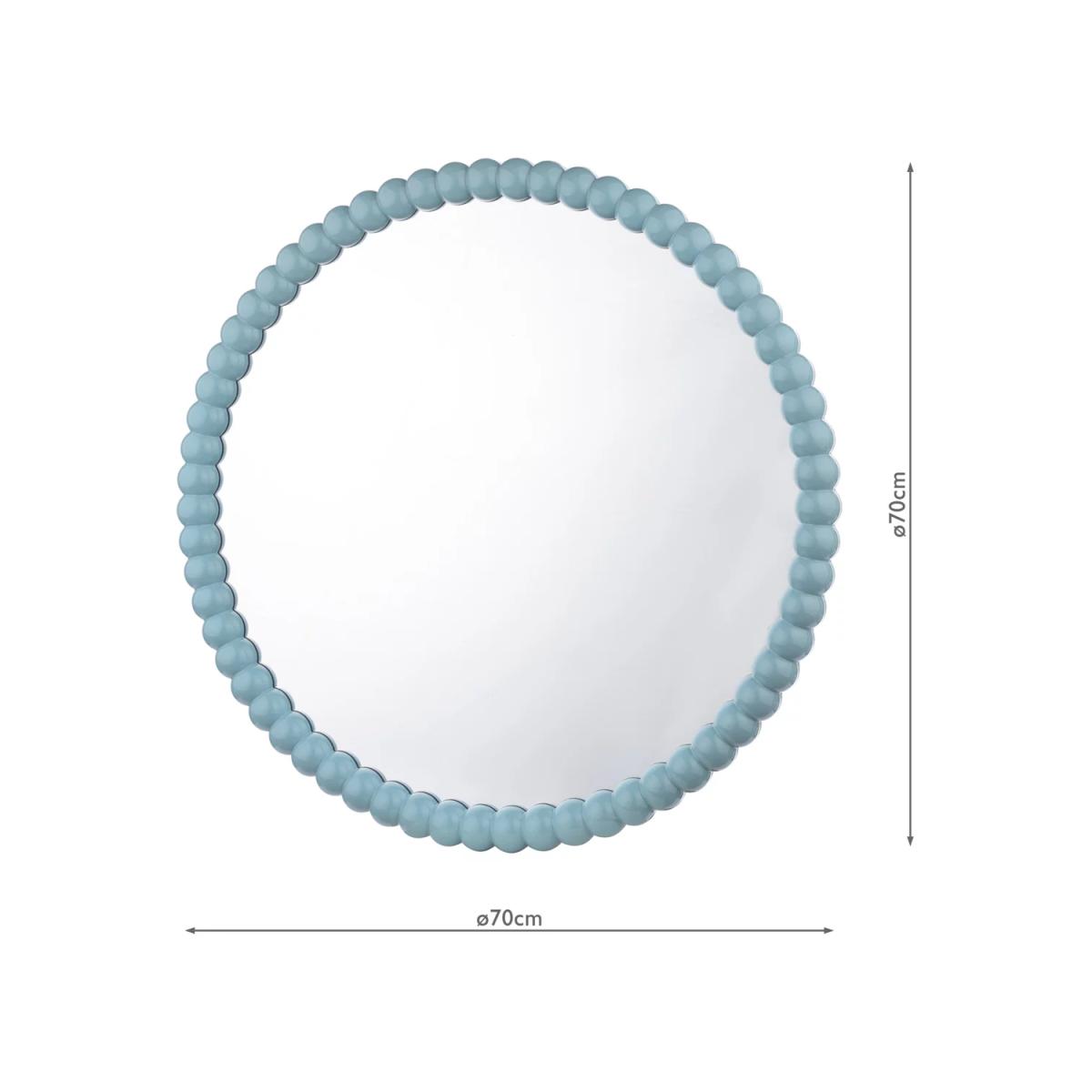 Där Ruan Bobbin Round Wood Frame Wall Mirror, 70cm – image 4