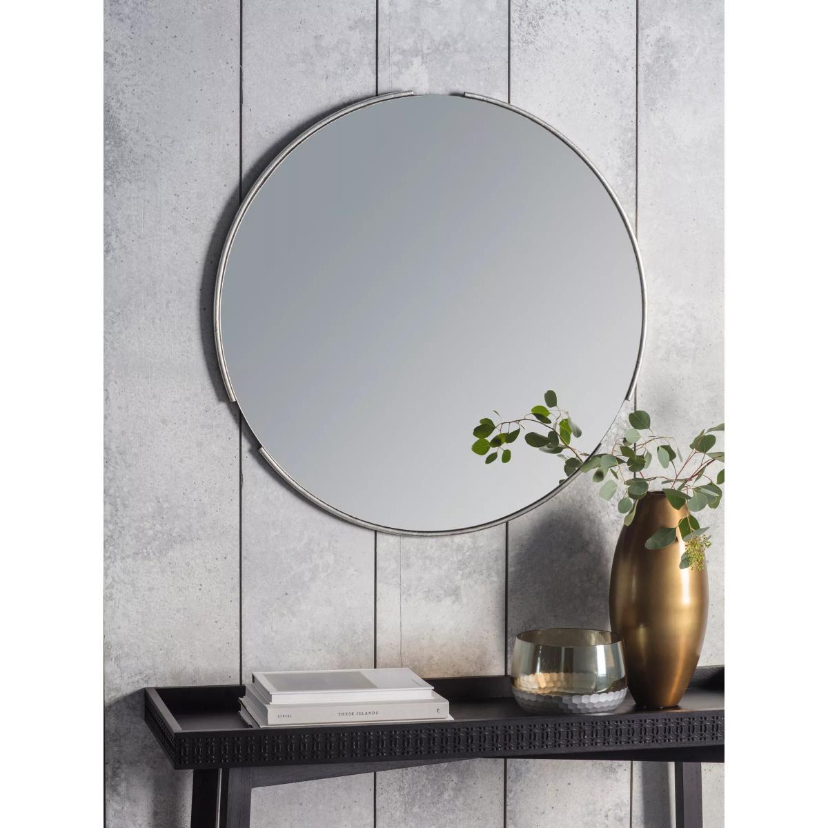 Fitzroy Round Wood Frame Mirror, 80cm – image 2