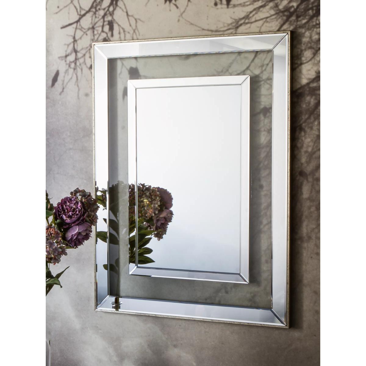 Agostini Rectangular Wall Mirror, 90 x 68.5cm, Gold/Clear – image 2