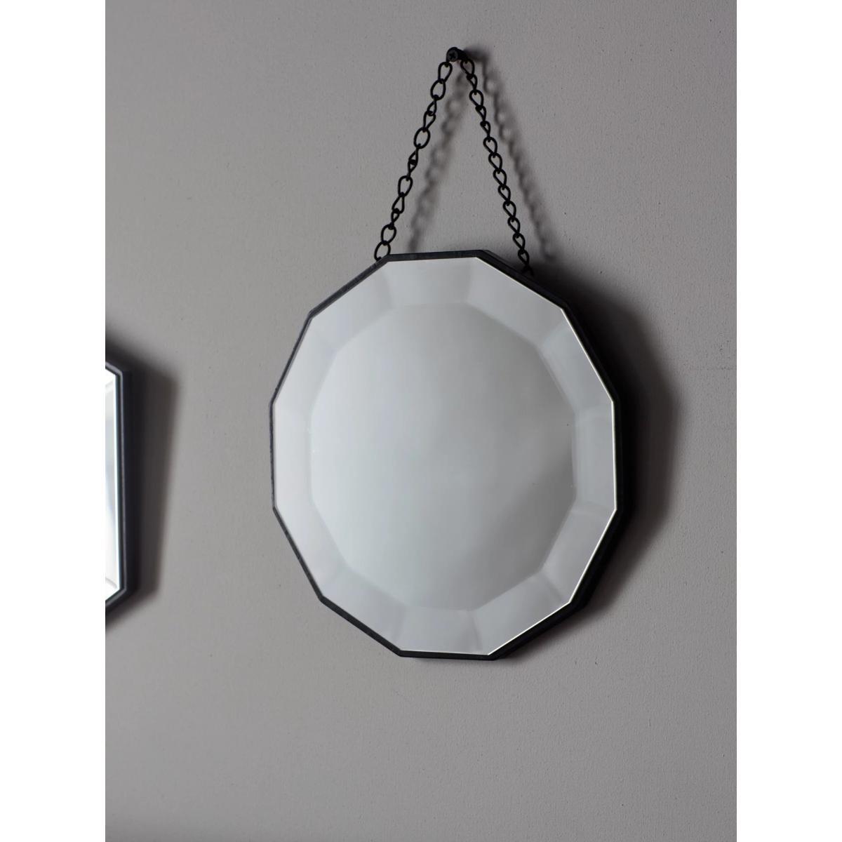 Haines Bevelled Glass Frame Hanging Mirrors, Set of 3, Clear/Black – image 3