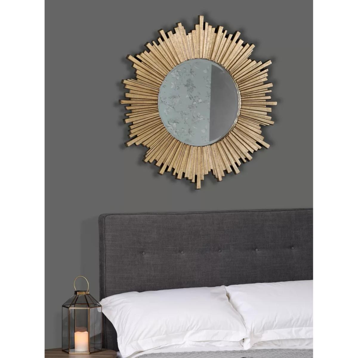 Laura Ashley Lovell Radial Round Wall Mirror, 99cm, Champagne – image 5