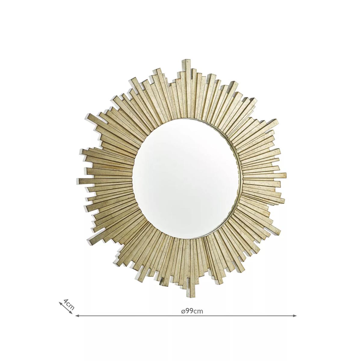 Laura Ashley Lovell Radial Round Wall Mirror, 99cm, Champagne – image 6