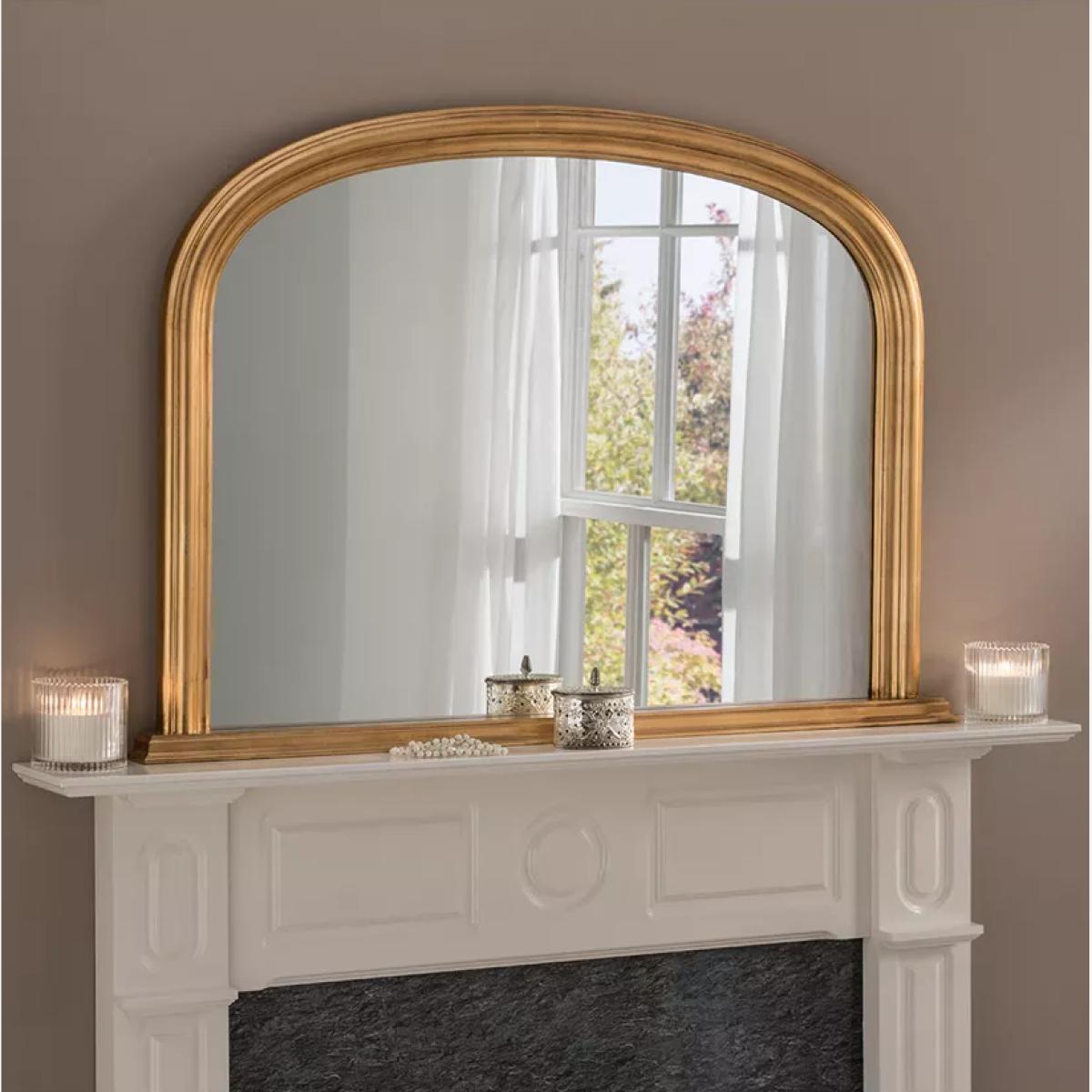 Yearn Ribbed Overmantle Wall Mirror, 77 x 112cm – image 1
