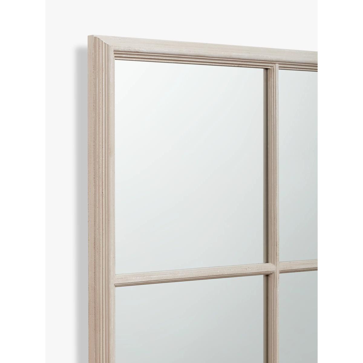 John Lewis & Partners Rectangular Wood Frame Window Wall Mirror, 118 x 80cm, Vintage Grey – image 2