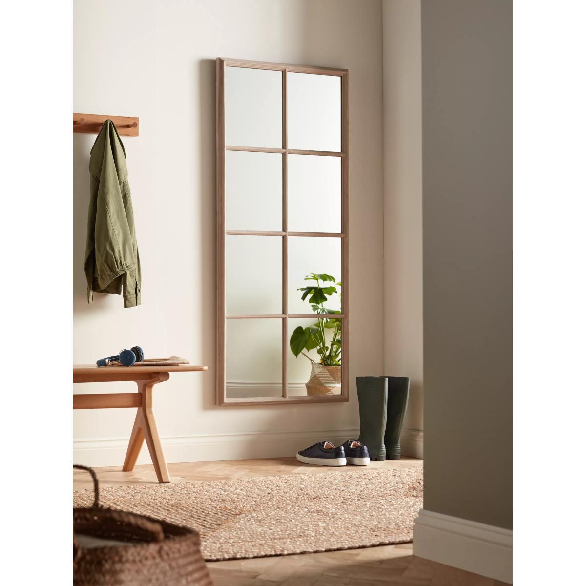 John Lewis & Partners Rectangular Wood Frame Window Wall Mirror, 118 x 80cm, Vintage Grey – image 4