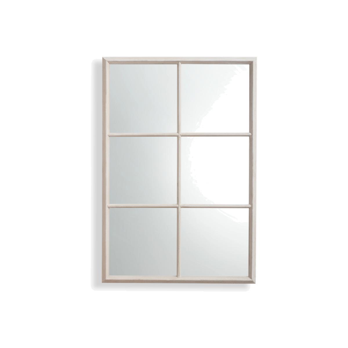John Lewis & Partners Rectangular Wood Frame Window Wall Mirror, 118 x 80cm, Vintage Grey – image 1