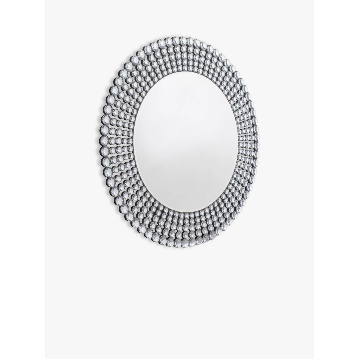Crystal Frame Decorative Round Wall Mirror, 90cm – image 2