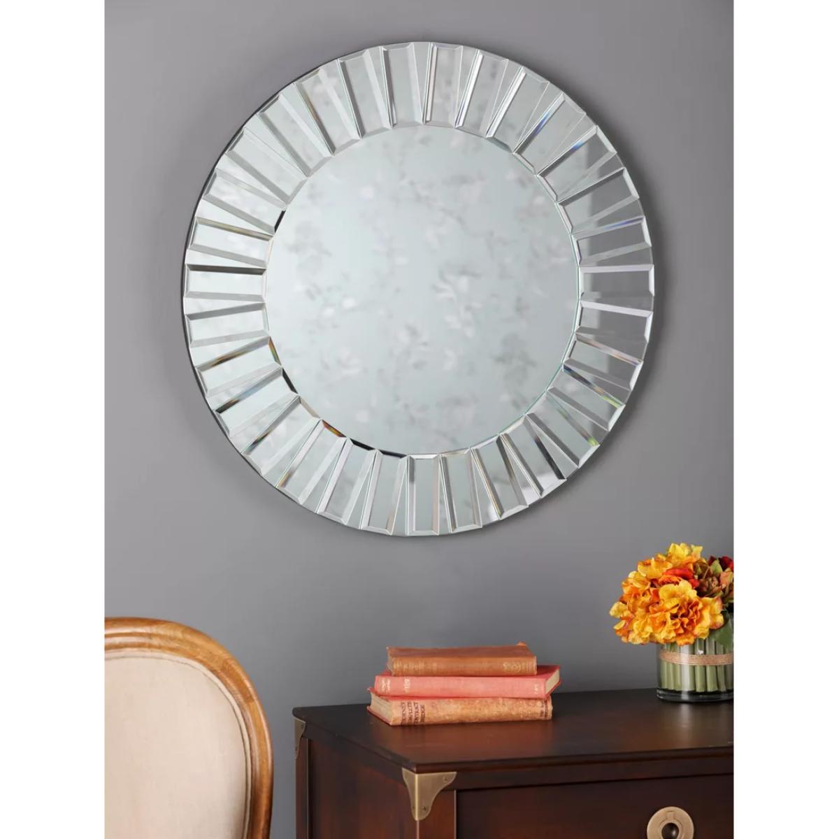 Laura Ashley Capri Bevelled Glass Round Wall Mirror, Clear – image 3