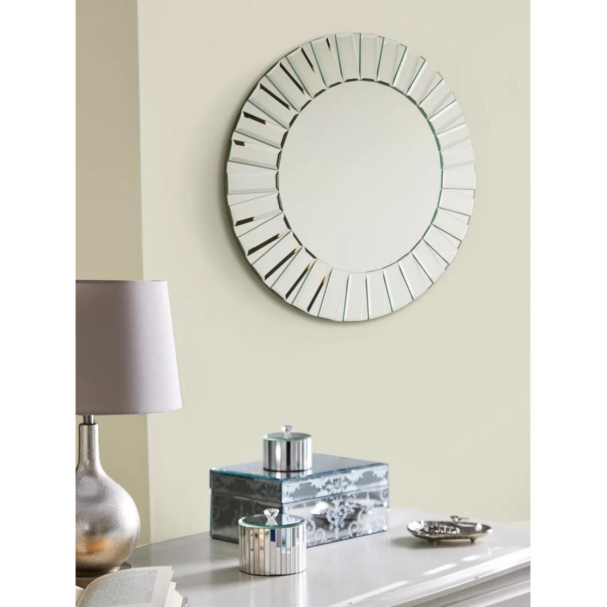 Laura Ashley Capri Bevelled Glass Round Wall Mirror, Clear – image 4