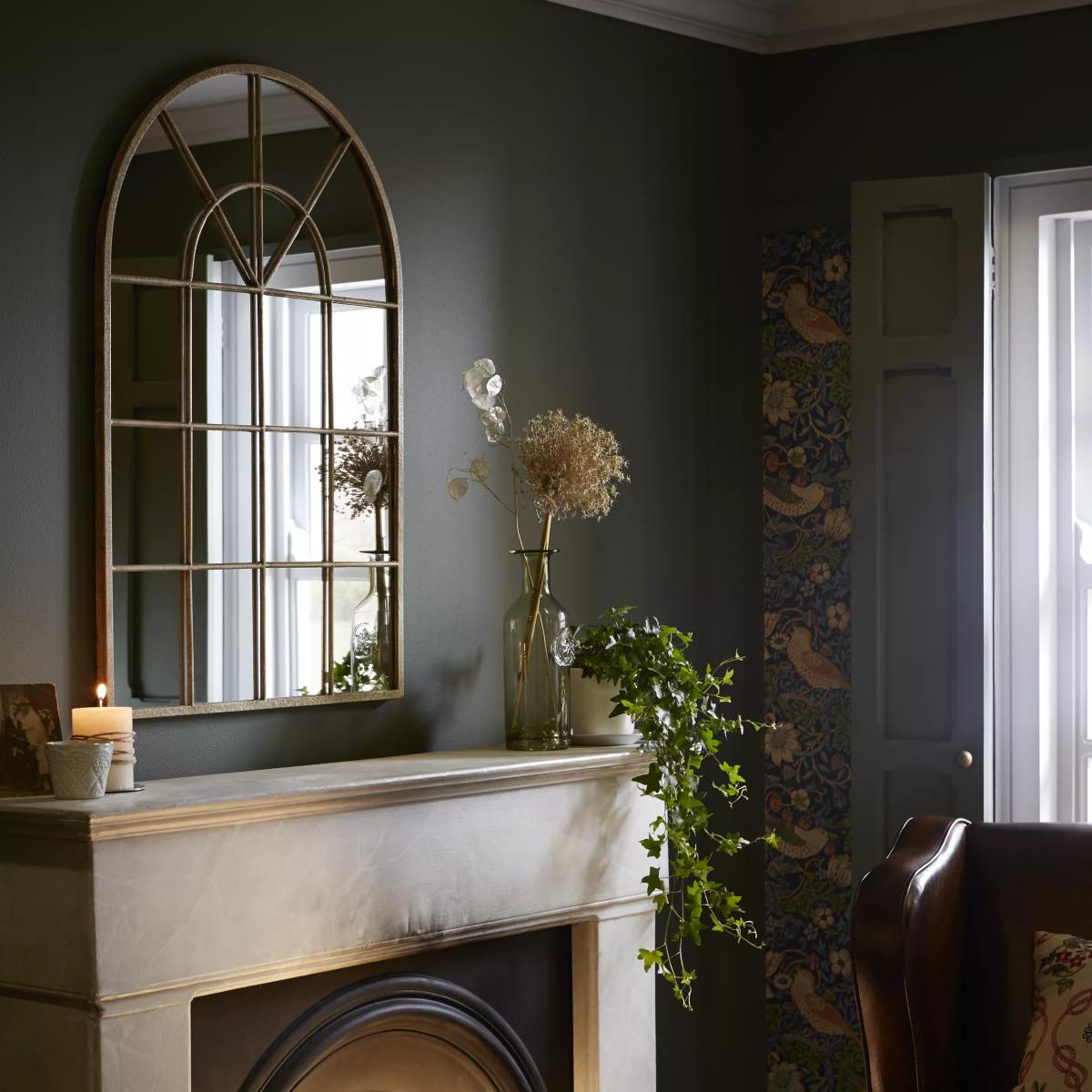 John Lewis & Partners Arched Metal Frame Window Mirror, 90 x 60cm, Cream – image 4