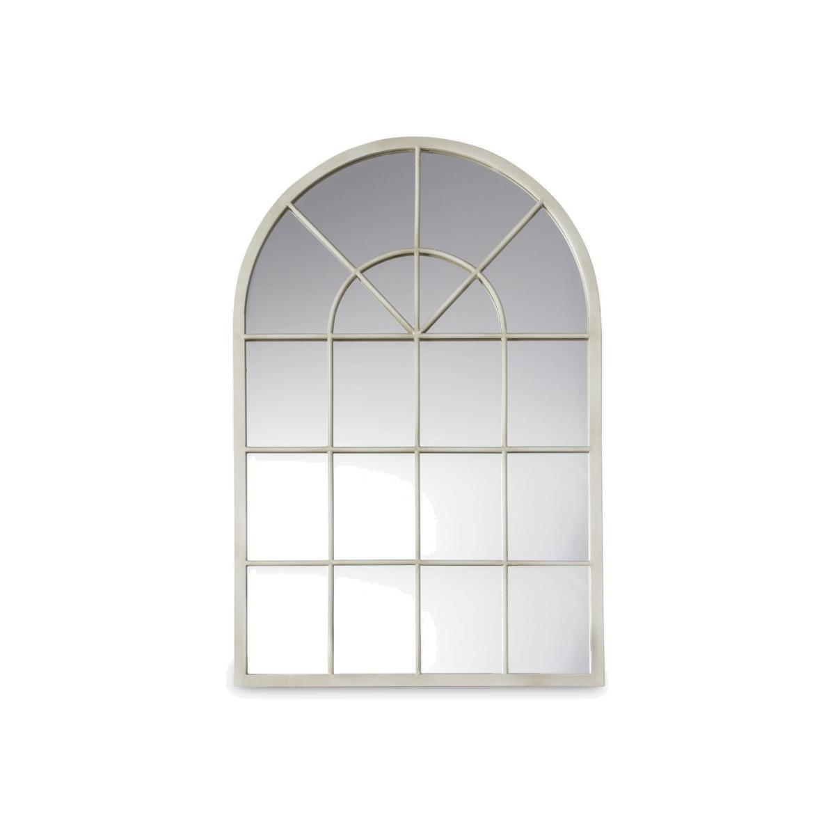 John Lewis & Partners Arched Metal Frame Window Mirror, 90 x 60cm, Cream – image 1