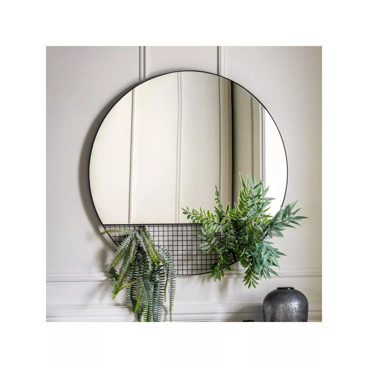 Gallery Direct Auburn Round Metal Caged Wire Wall Mirror, 80cm – image 2