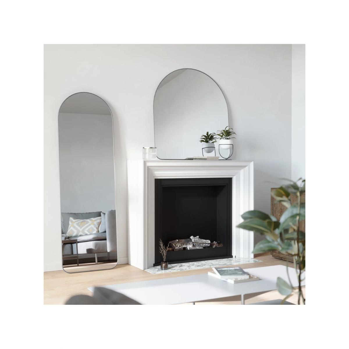 Umbra Hubba Arch Overmantle Wall Mirror, 92 x 87cm, Titanium – image 8