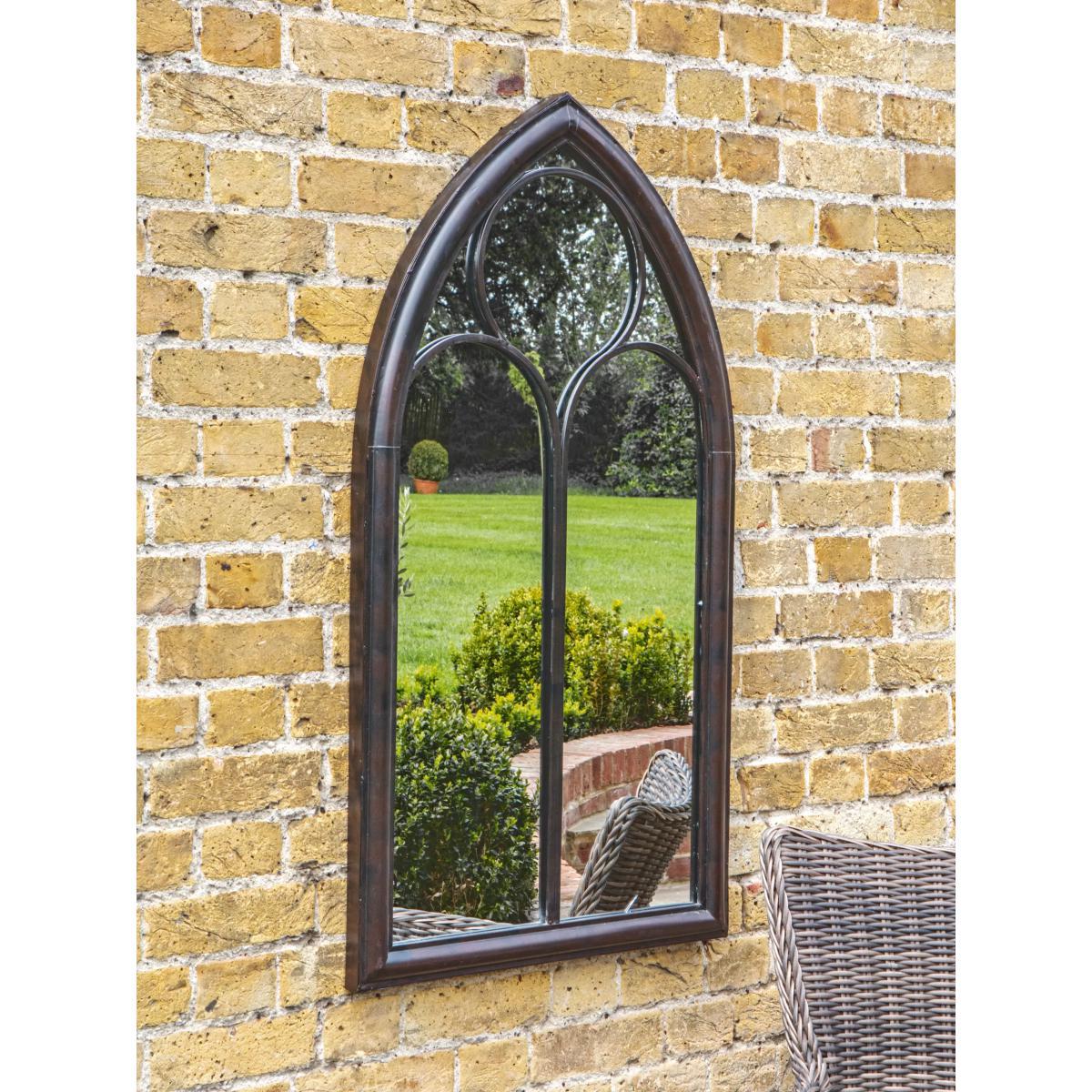 Afur Outdoor Garden Wall Arched Mirror, 112 x 61cm, Antique Noir – image 6