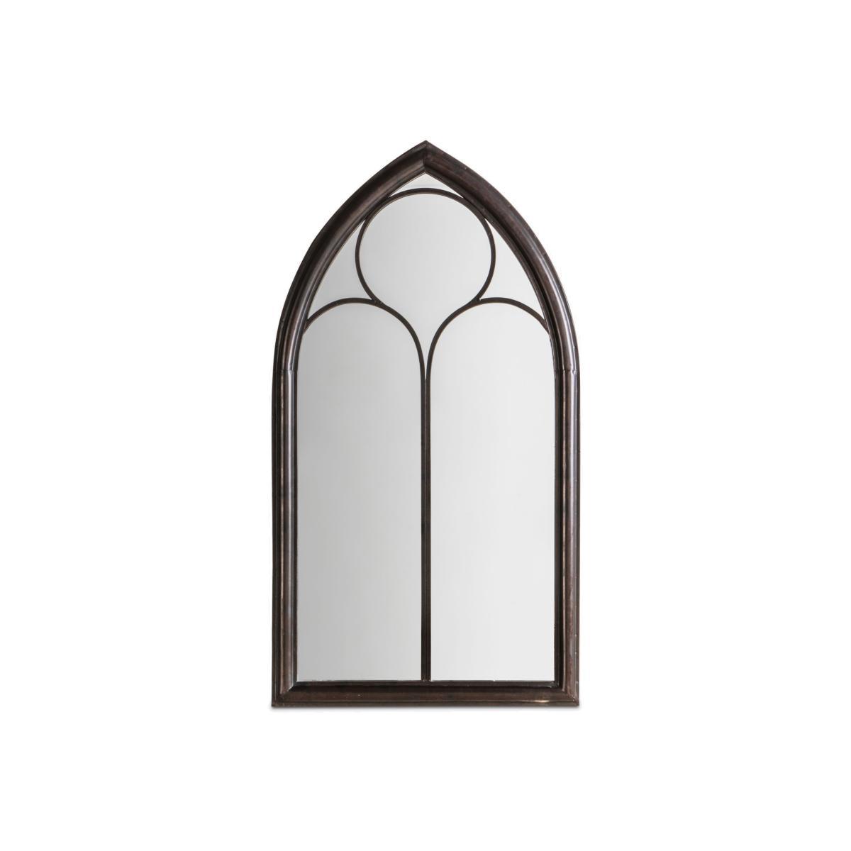 Afur Outdoor Garden Wall Arched Mirror, 112 x 61cm, Antique Noir – image 1