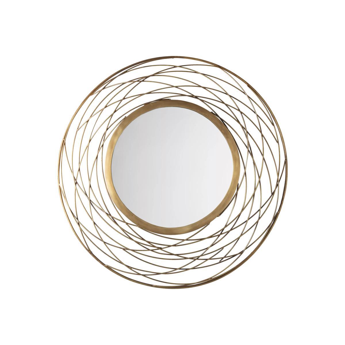 John Lewis & Partners Fusion Swirl Mirror, Dia.82cm, Brass – image 1