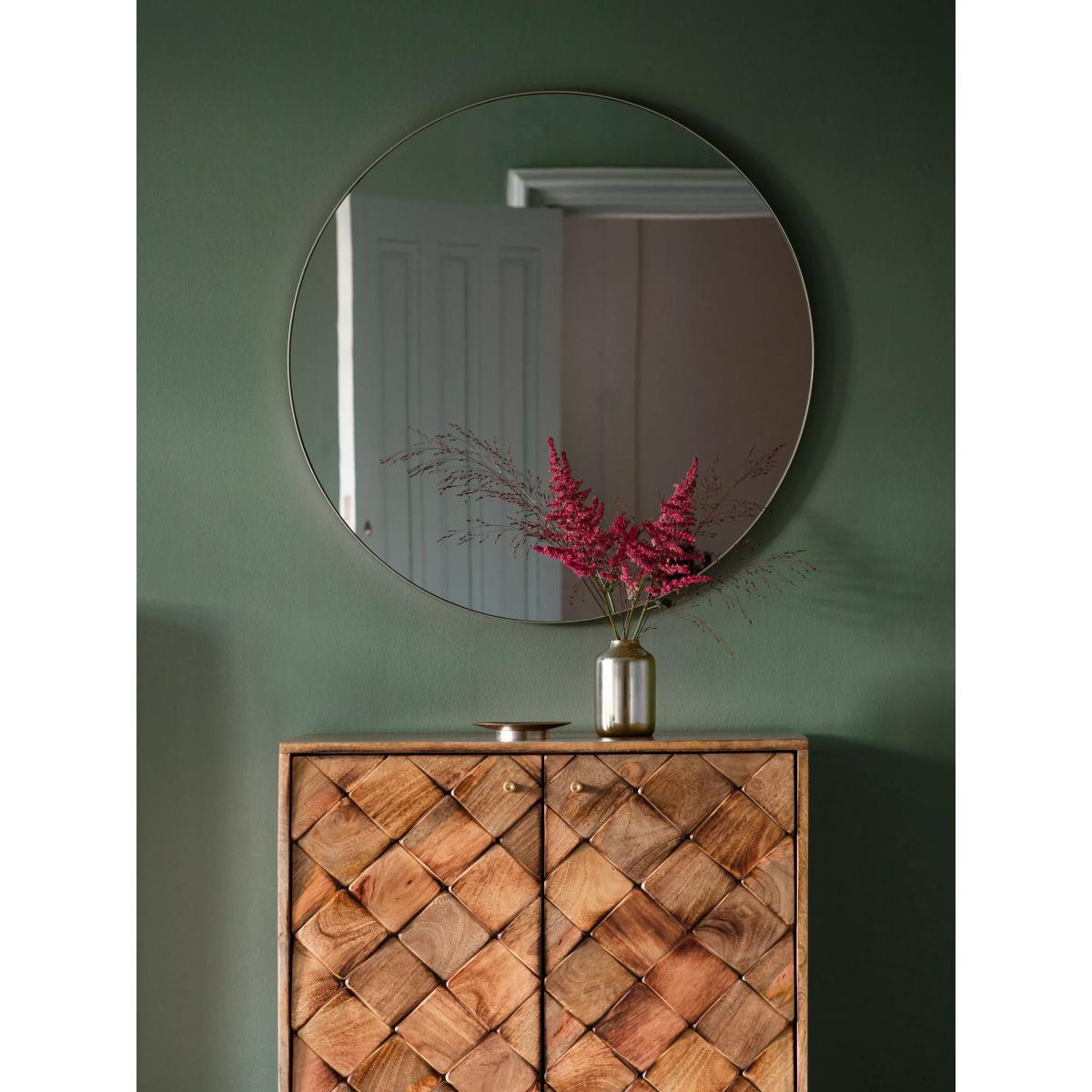 Bowie Round Metal Frame Mirror, 80cm – image 2