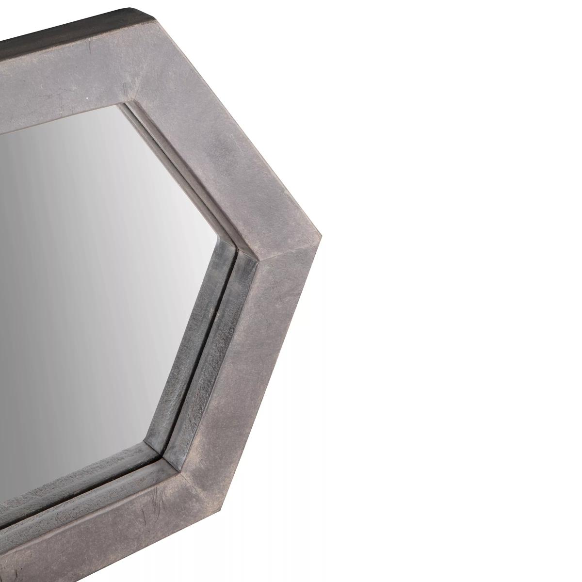 Trey Trio Hexagonal Mirrors, 36 x 31cm, Grey, Set of 3 – image 3