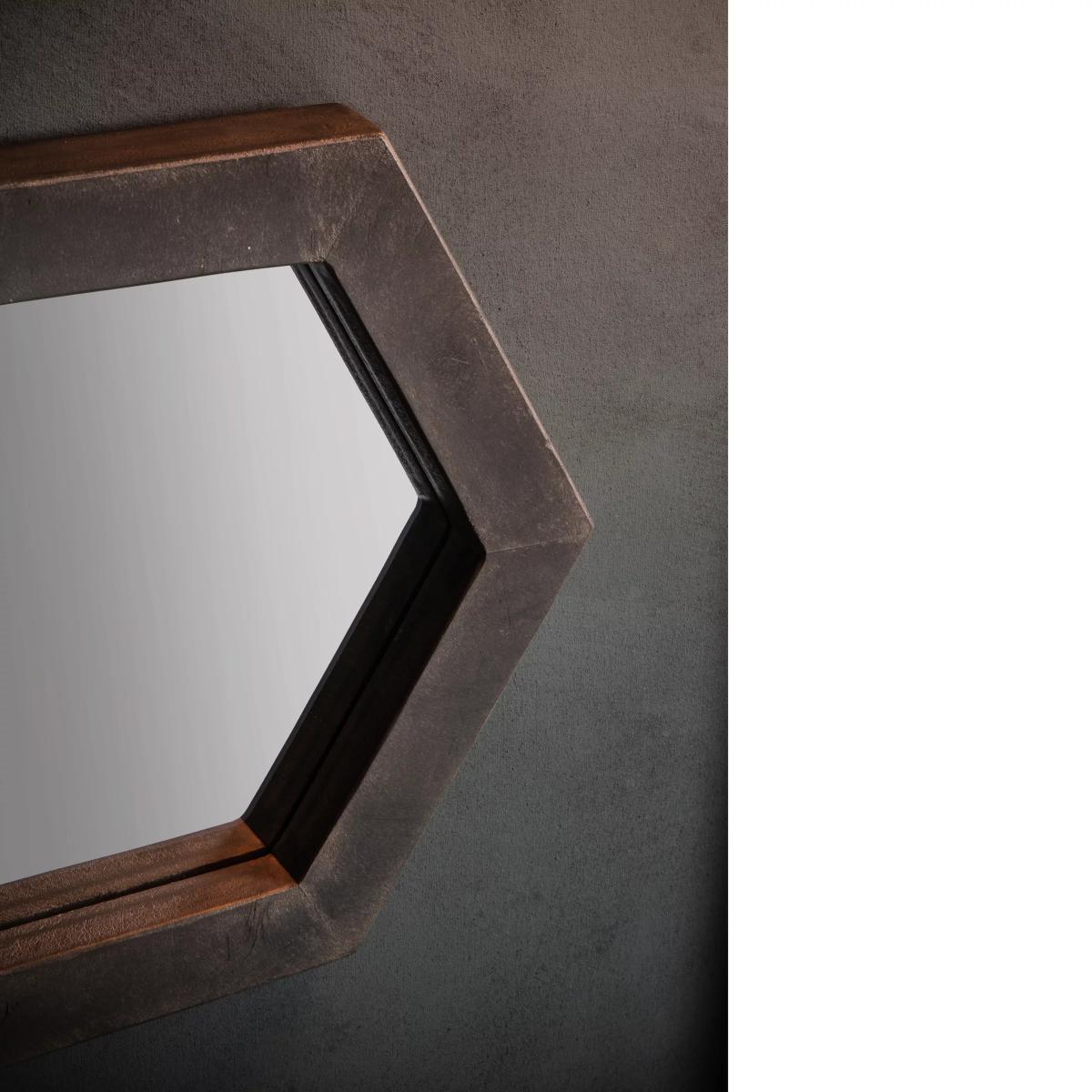 Trey Trio Hexagonal Mirrors, 36 x 31cm, Grey, Set of 3 – image 4