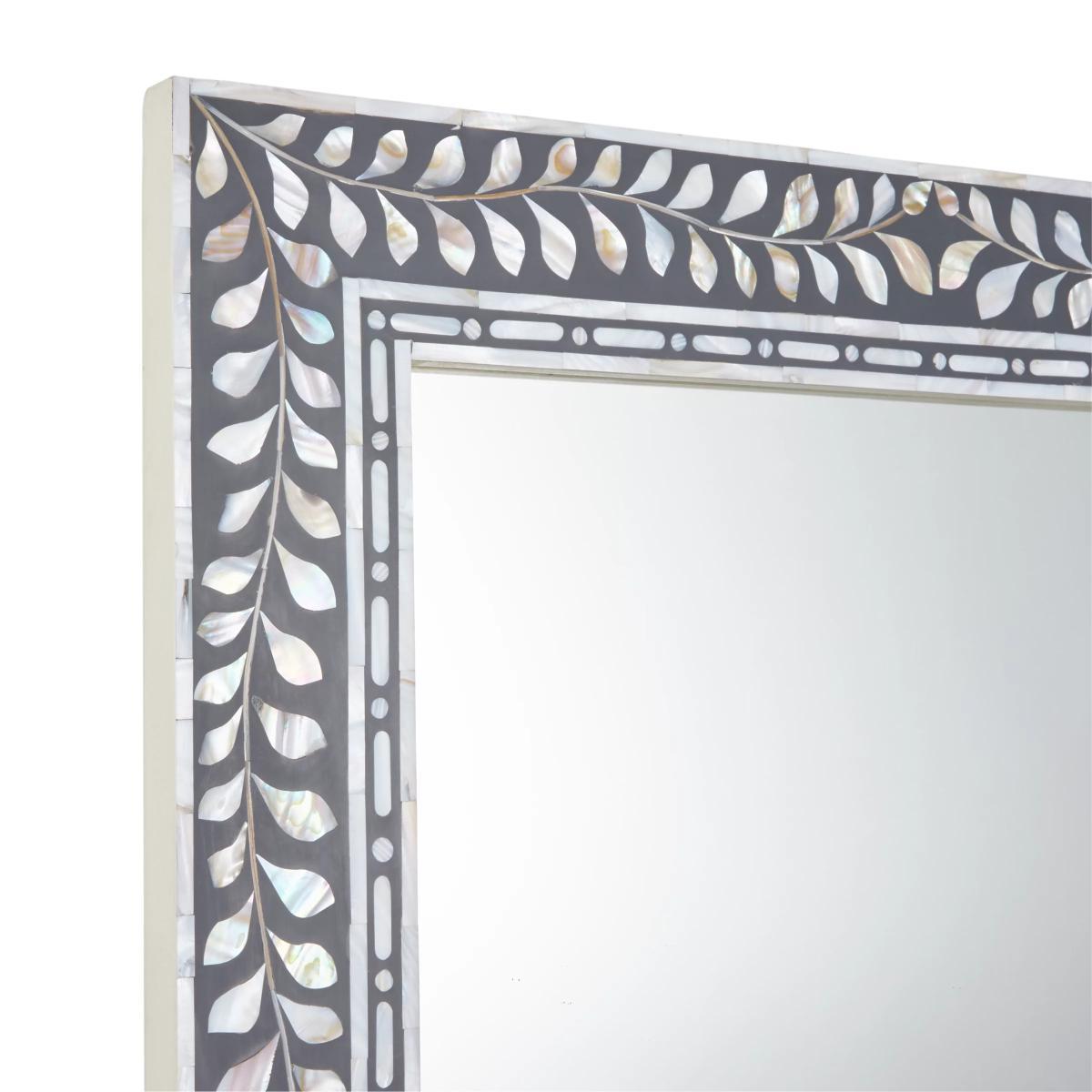 John Lewis & Partners Mother Of Pearl Frame Wall Mirror, 180 x 65cm, Grey – image 2