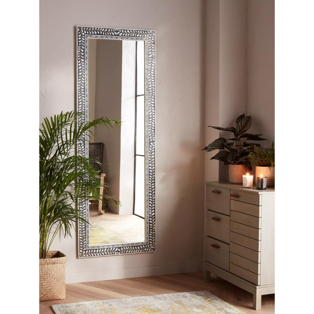John Lewis & Partners Mother Of Pearl Frame Wall Mirror, 180 x 65cm, Grey – image 4