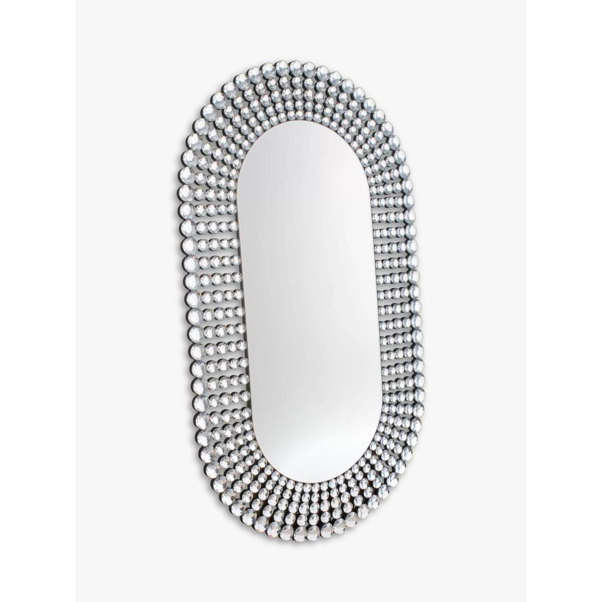 Crystal Frame Decorative Oval Wall Mirror, 121 x 70cm – image 2