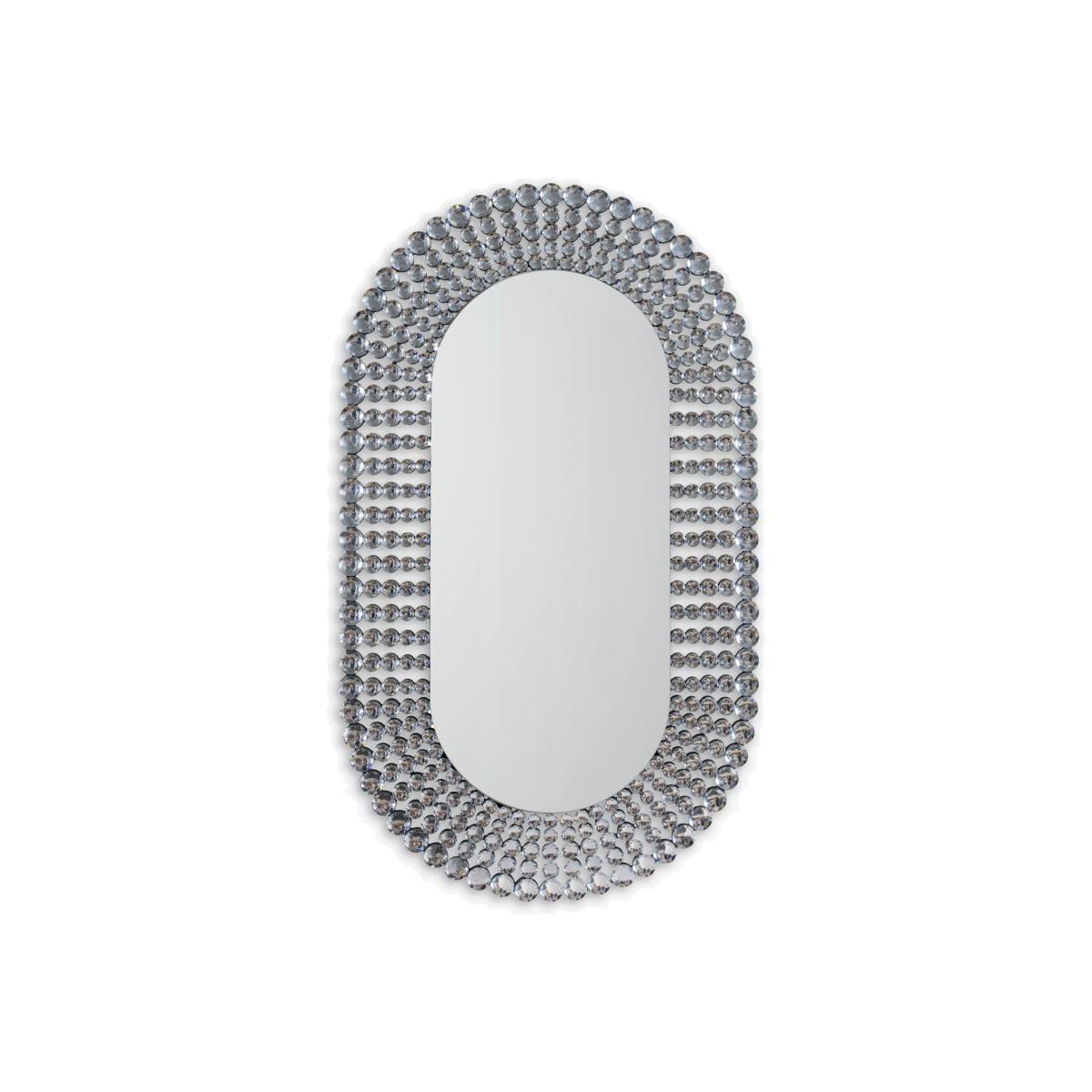 Crystal Frame Decorative Oval Wall Mirror, 121 x 70cm – image 1