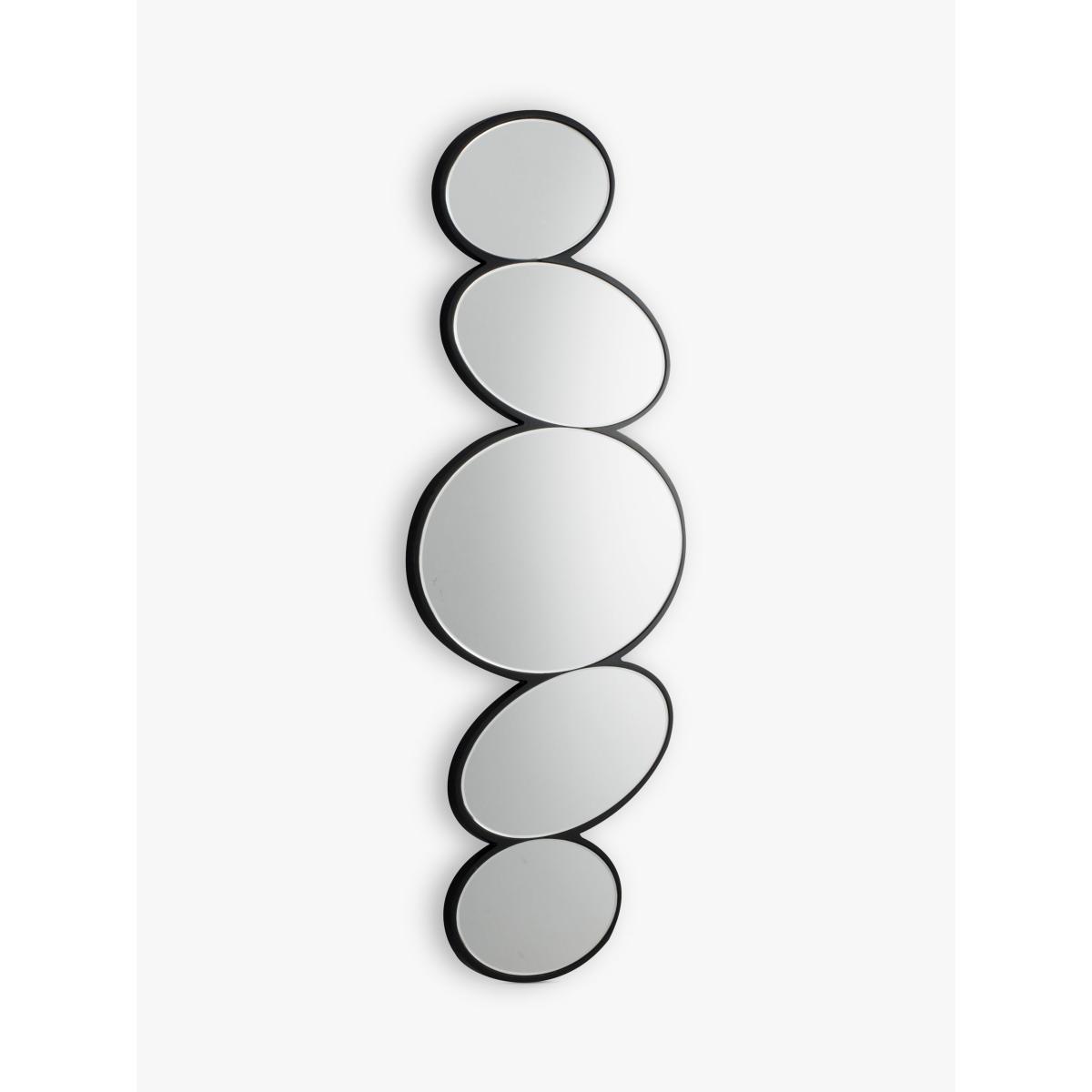 Pebble Stack Abstract Wall Mirror, 118 x 54cm, Black – image 2