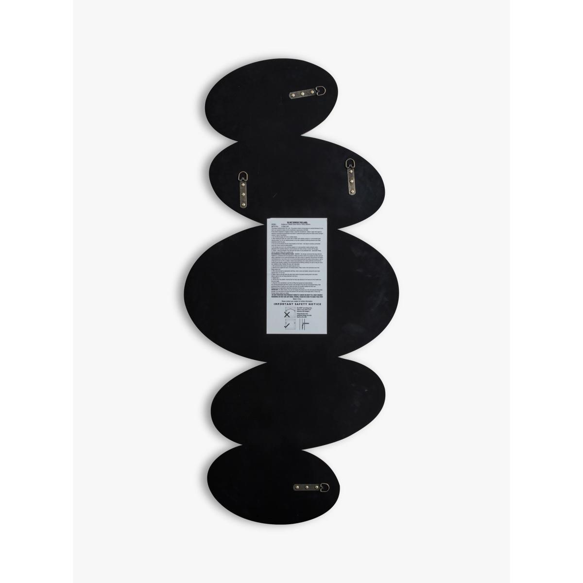 Pebble Stack Abstract Wall Mirror, 118 x 54cm, Black – image 4