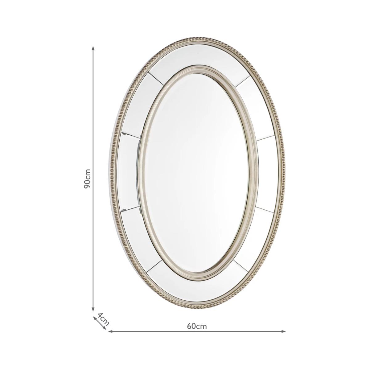 Laura Ashley Nolton Oval Wall Mirror, 90 x 60cm, Champagne – image 7