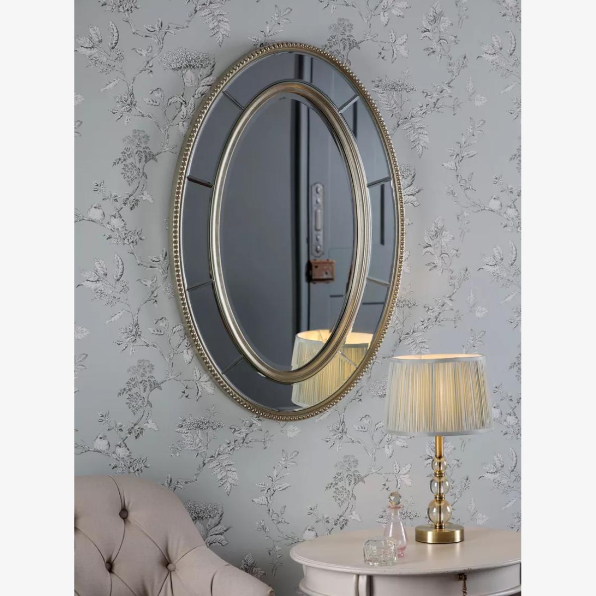 Laura Ashley Nolton Oval Wall Mirror, 90 x 60cm, Champagne – image 1