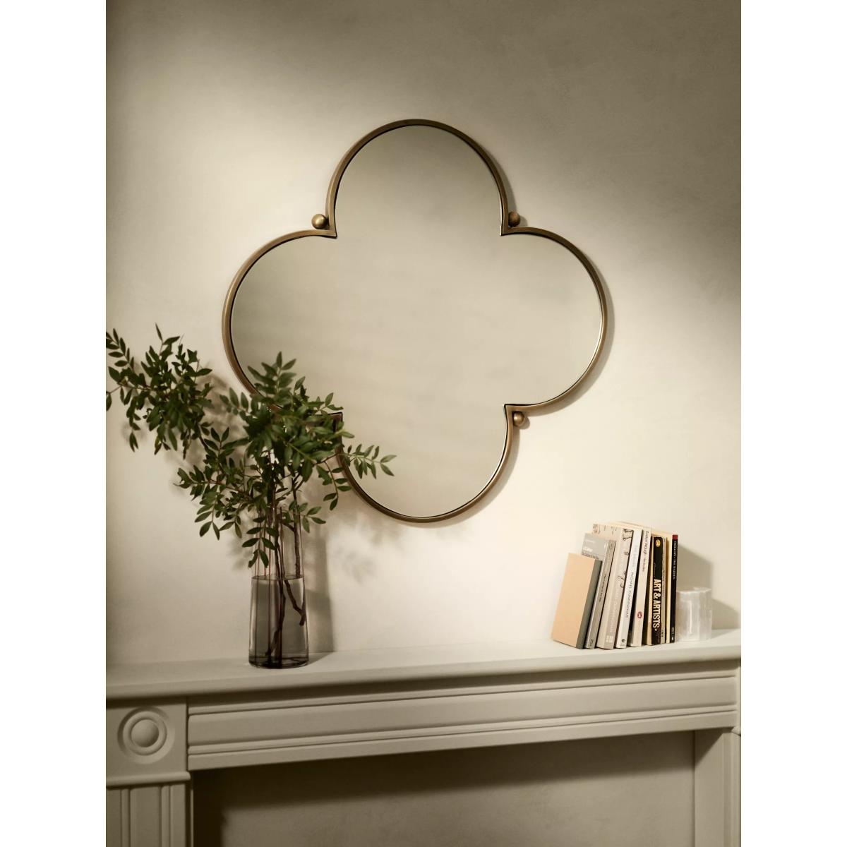 John Lewis Flower Metal Wall Mirror, 66 x 66cm, Antique Gold – image 2